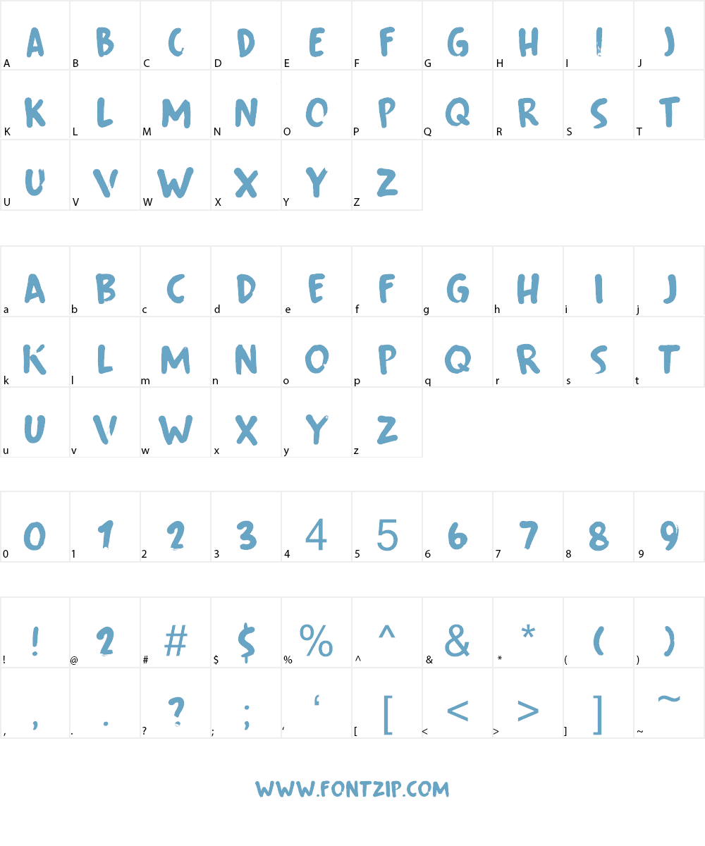 Fingerfood DEMO Font Character